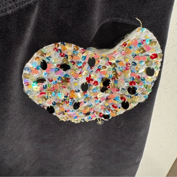 Victoria’s Secret Pink Velour Flare Pants Womens M Sequin Heart Y2K RARE Love - Picture 6 of 8